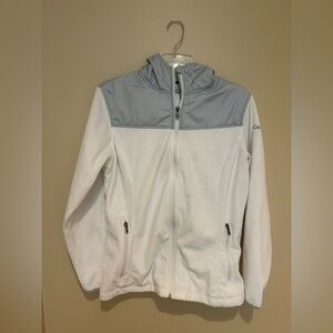 Columbia Light Gray and White Fleece Jacket